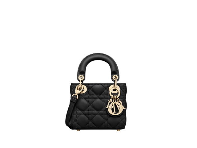 Dior Dior Lady Dior Micro Bag In Black Cannage Lambskin With Metal Hardware - view 1