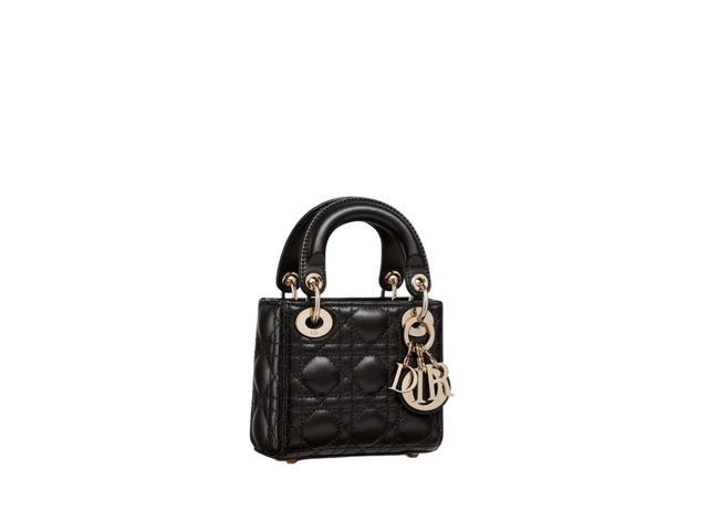 Dior Dior Lady Dior Micro Bag In Black Cannage Lambskin With Metal Hardware - view 2
