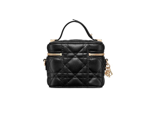 Dior Dior Lady Dior Micro Vanity Case In Black Cannage Lambskin With Gold-Finish Metal - view 2