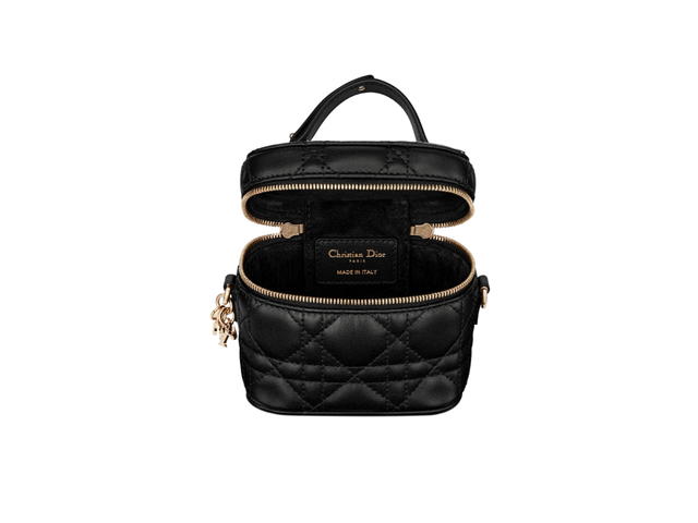Dior Dior Lady Dior Micro Vanity Case In Black Cannage Lambskin With Gold-Finish Metal - view 3