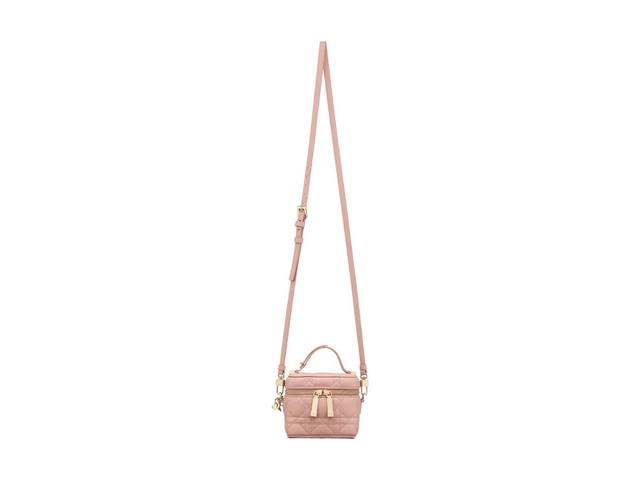 Dior Dior Lady Dior Micro Vanity Case In Rose Des Vents Cannage Lambskin - view 3