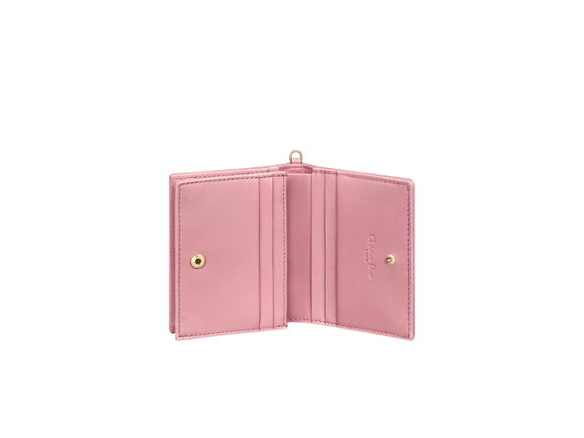 Dior Dior Lady Dior Mini Wallet In Melocoton Pink Cannage Lambskin With Detachable Charm - view 3