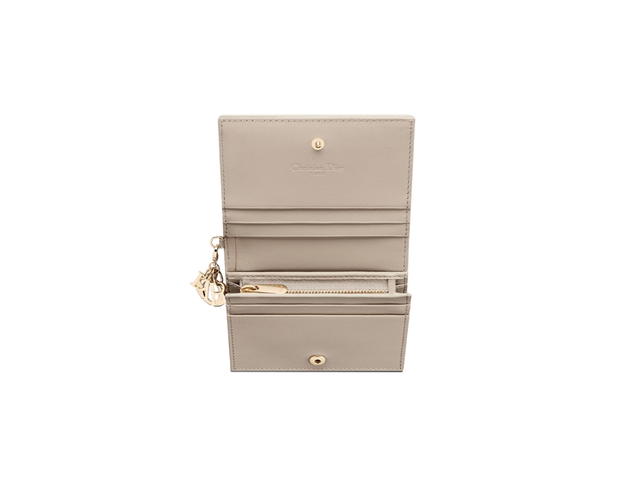 Dior Dior Lady Dior Mini Wallet In Sand-Colored Cannage Lambskin With Detachable Charm - view 3