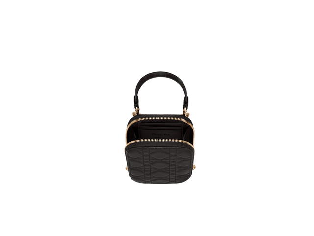 Dior Dior Lady Dior Phone Holder In Black Cannage Lambskin With Gold-Tone Hardware - view 2