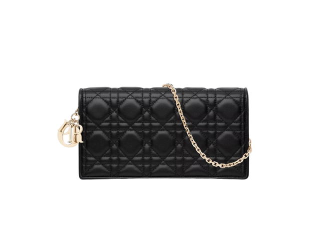 Dior Dior Lady Dior Pouch In Black Cannage Lambskin With Dior Charm - view 1