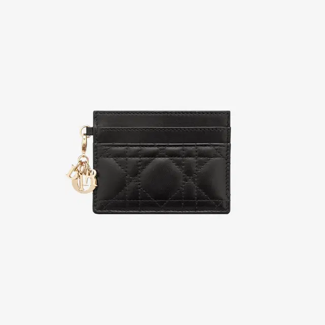 Dior Dior Lady Five Slot Card Holder Cannage Lambskin Black - view 2