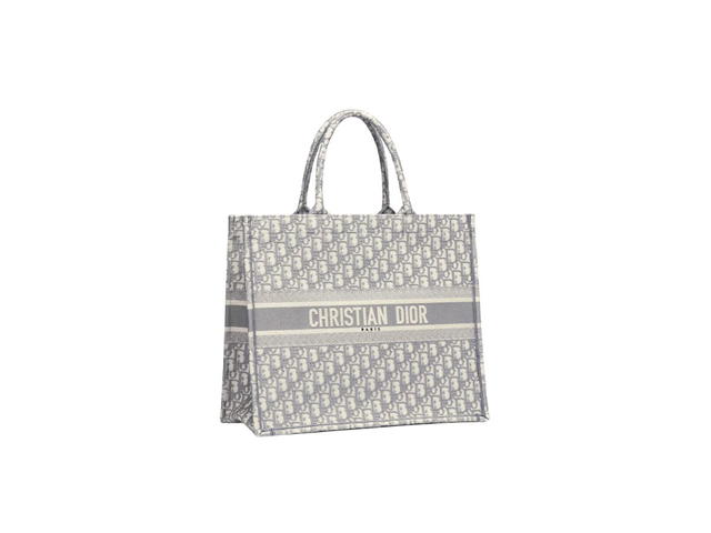 Dior Dior Large Book Tote Gray Dior Oblique Embroidery - view 2