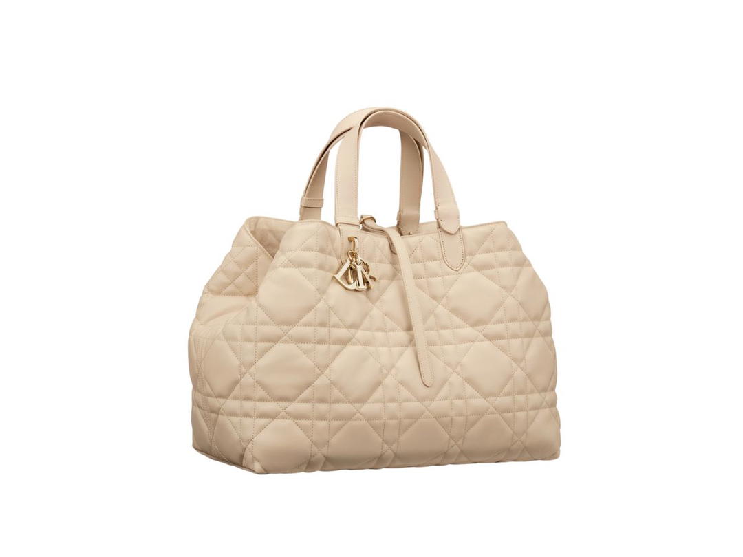 Dior Dior Large Dior Toujours Bag In Powder Beige Macrocannage Calfskin