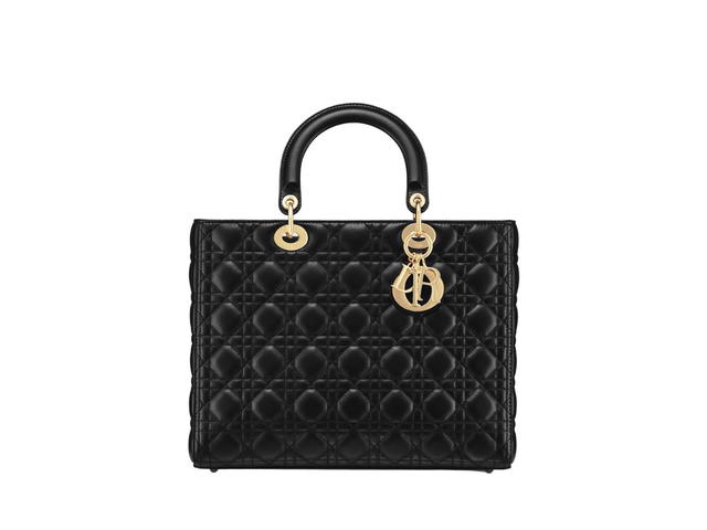 Dior Dior Large Lady Dior Bag Black Cannage Lambskin - view 1
