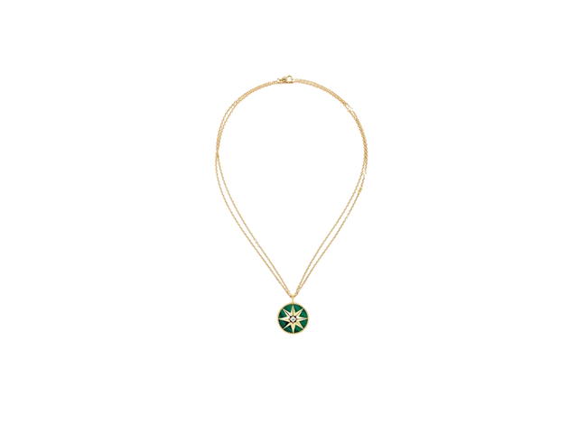 Dior Dior Large Rose Des Vents Medallion In Yellow Gold Diamond And Malachite Hardware Yellow Gold - view 3