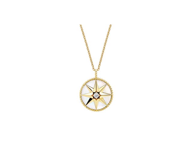 Dior Dior Large Rose Des Vents Medallion In Yellow Gold Diamond And Mother of Pearl Hardware Yellow Gold - view 4