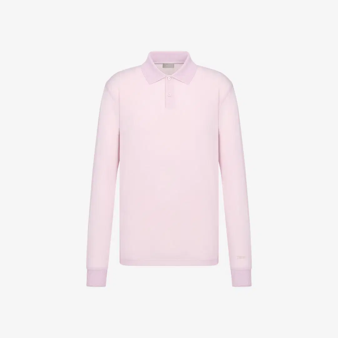 Dior Dior Lightweight Cotton Blend Jersey Relaxed Fit Long Sleeved Polo Shirt Pink