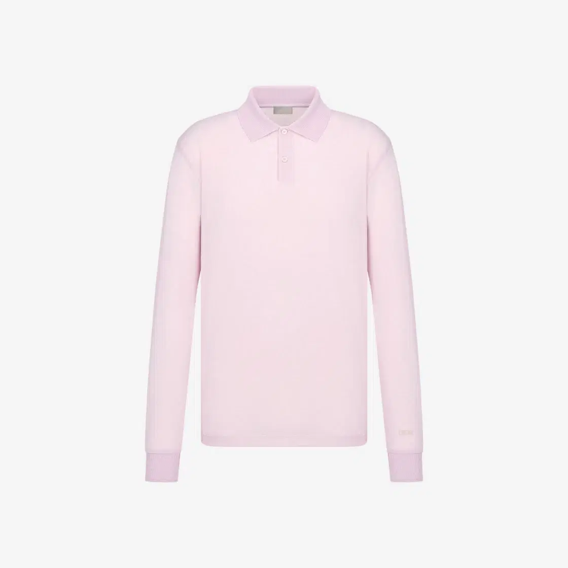 Dior Dior Lightweight Cotton Blend Jersey Relaxed Fit Long Sleeved Polo Shirt Pink