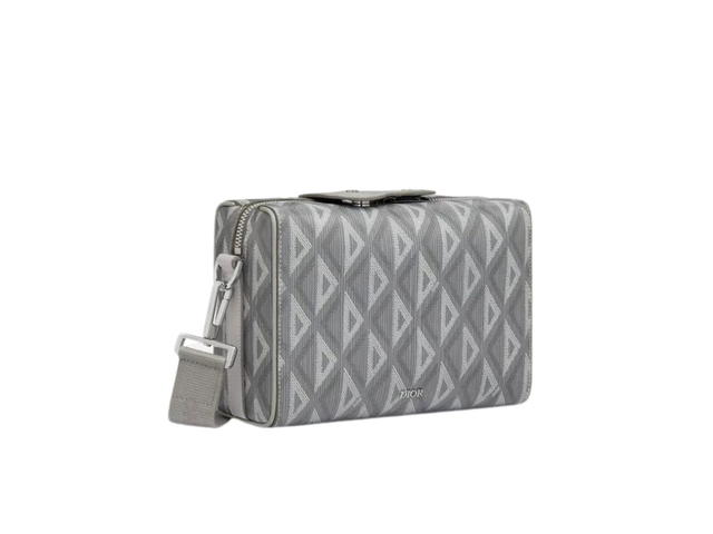 Dior Dior Lingot Pouch In Dior Gray CD Diamond Canvas And Smooth Calfskin - view 2