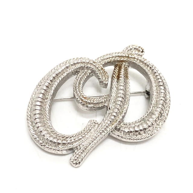Dior Dior Logo CD Brooch Pin Accessories Brooch Metal Silver - view 2