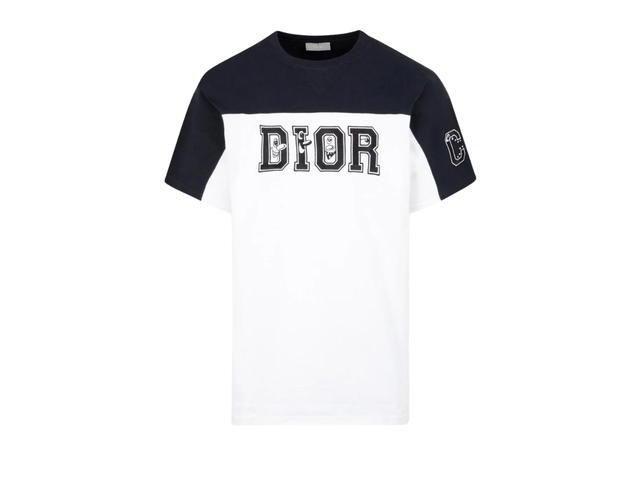 Dior Dior Logo Colorblock Round Neck Short Sleeve White T-Shirt - view 1