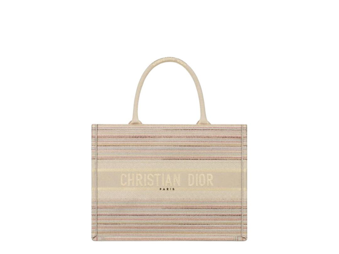 Dior Dior Medium Book Tote Embroidered With Metallic Threads Multicolor