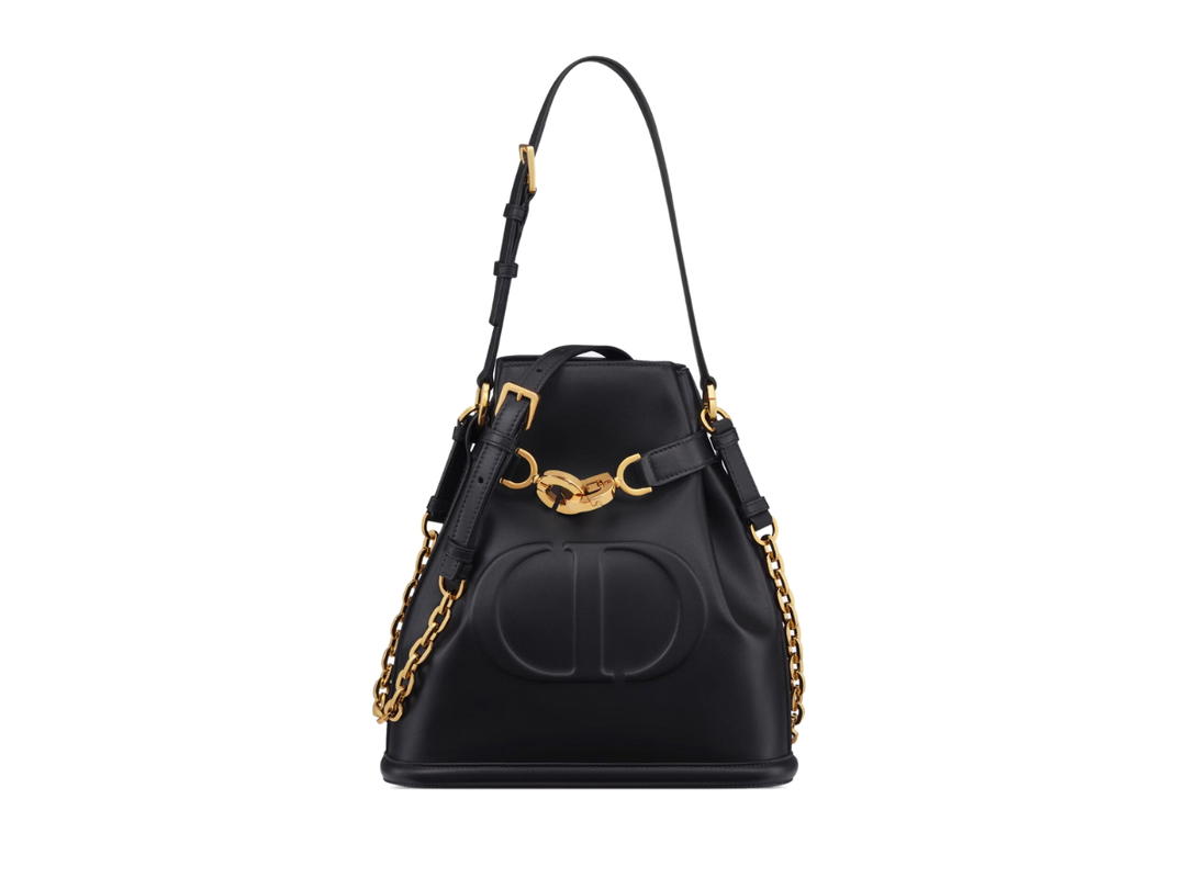 Dior Dior Medium C'est Dior Bag In Black CD-Embossed Calfskin With Gold Hardware