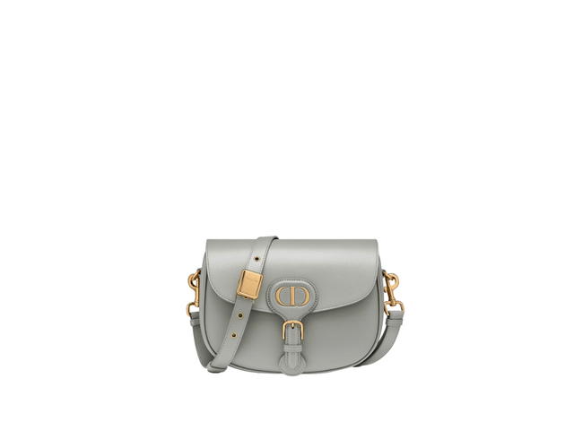 Dior Dior Medium Dior Bobby Bag In Stone Gray Box Calfskin With Antique Gold-Finish Metal Hardware - view 1