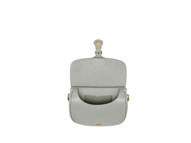 Dior Dior Medium Dior Bobby Bag In Stone Gray Box Calfskin With Antique Gold-Finish Metal Hardware - view 2