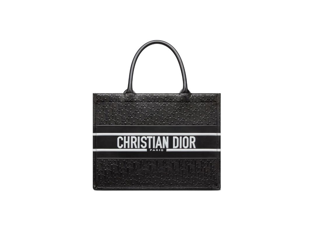 Dior Dior Medium Dior Book Tote In Black Perforated And Embossed Dior Oblique Calfskin