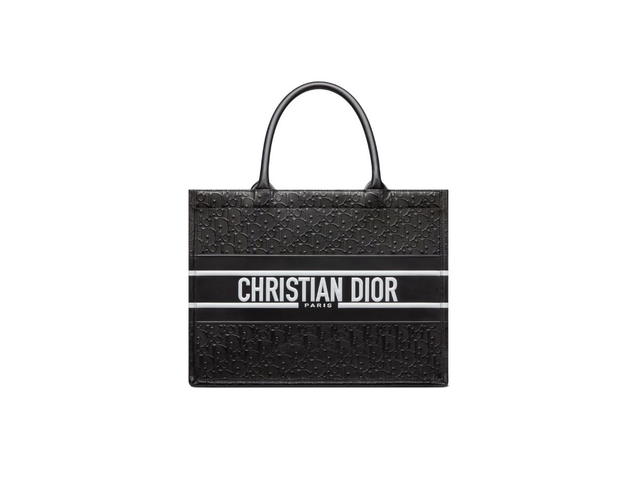 Dior Dior Medium Dior Book Tote In Black Perforated And Embossed Dior Oblique Calfskin - view 1