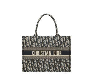 Buy Dior Medium Dior Book Tote In Ecru and Blue Dior Oblique Embroidery at Sasom – Authentic and Ready to Ship