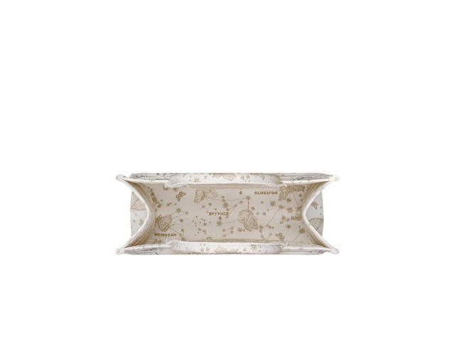 Dior Dior Medium Dior Book Tote In Gold-Tone And White Butterfly Zodiac Embroidery - view 3