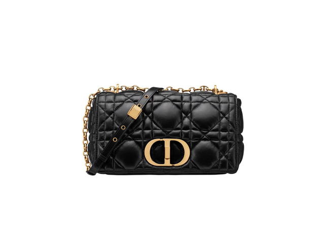 Dior Dior Medium Dior Caro Bag In Black Quilted Macrocannage Calfskin - view 1