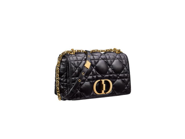 Dior Dior Medium Dior Caro Bag In Black Quilted Macrocannage Calfskin - view 2
