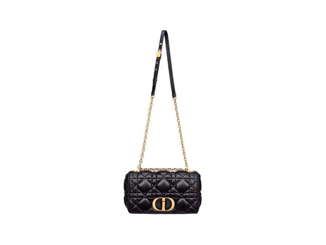 Dior Dior Medium Dior Caro Bag In Black Quilted Macrocannage Calfskin - view 5