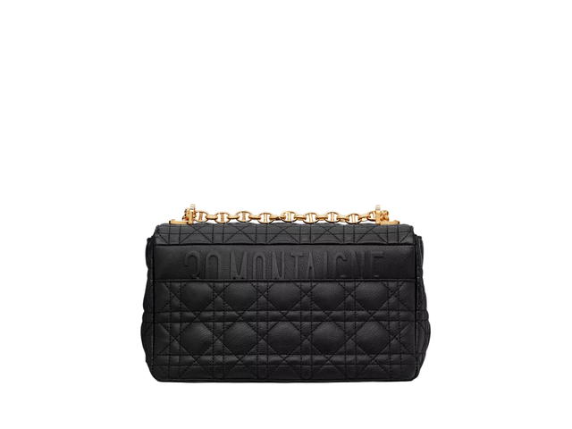 Dior Dior Medium Dior Caro Bag In Black Supple Cannage Calfskin With Christian Dior Military-Inspired Buckle - view 2