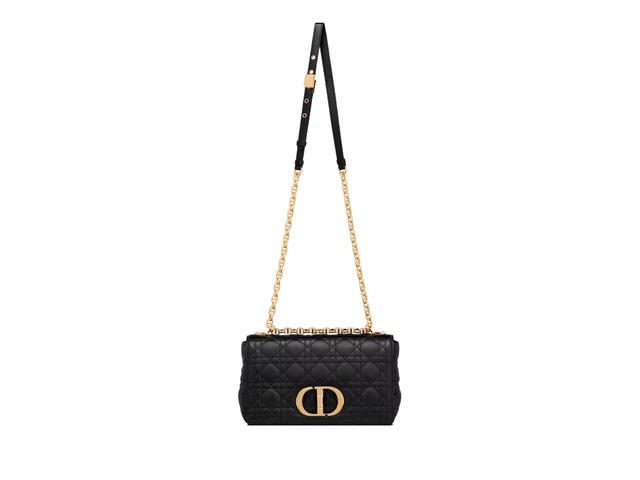 Dior Dior Medium Dior Caro Bag In Black Supple Cannage Calfskin With Christian Dior Military-Inspired Buckle - view 4