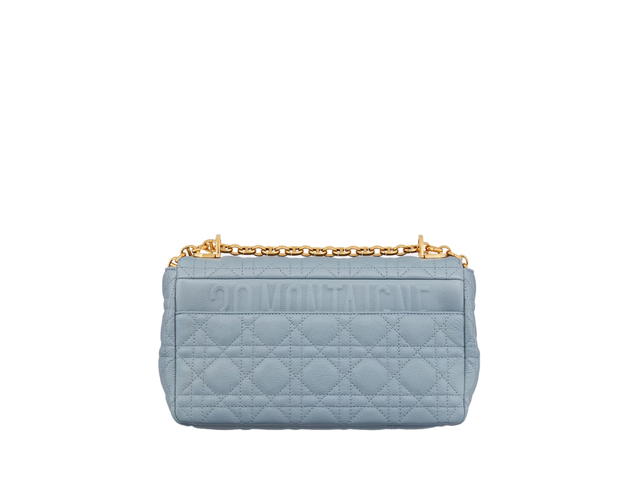 Dior Dior Medium Dior Caro Bag In Cloud Blue Supple Cannage Calfskin With Gold Hardware - view 2