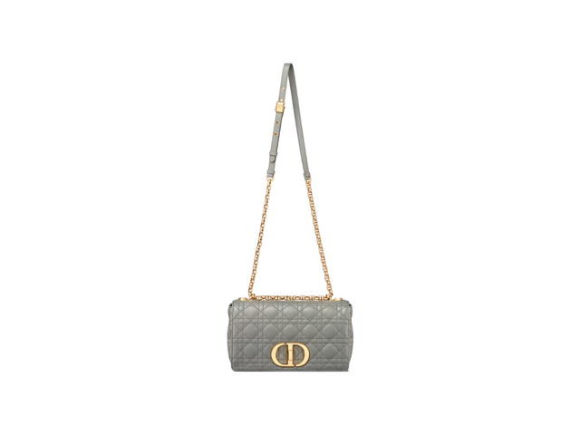 Dior Dior Medium Dior Caro Bag In Stone Gray Supple Cannage Calfskin - view 5