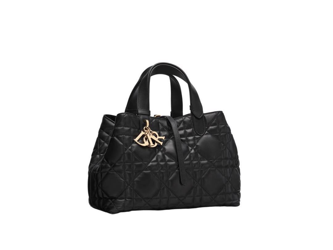 Dior Dior Medium Dior Toujours Bag In Black Macrocannage Calfskin
