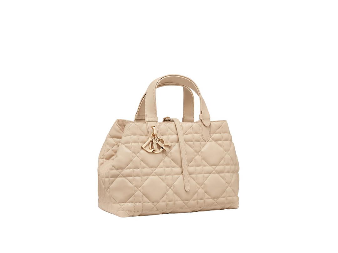 Dior Dior Medium Dior Toujours Bag In Powder Beige Macrocannage Calfskin