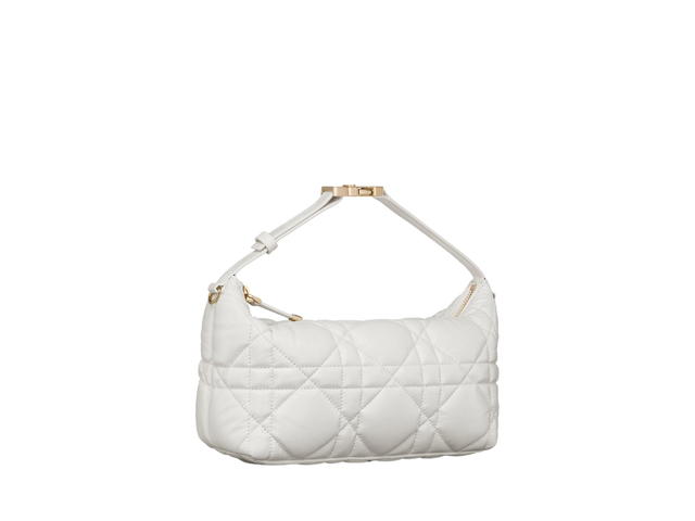 Dior Dior Medium Diortravel Nomad Pouch In Latte Macrocannage Calfskin With Gold Metal - view 2
