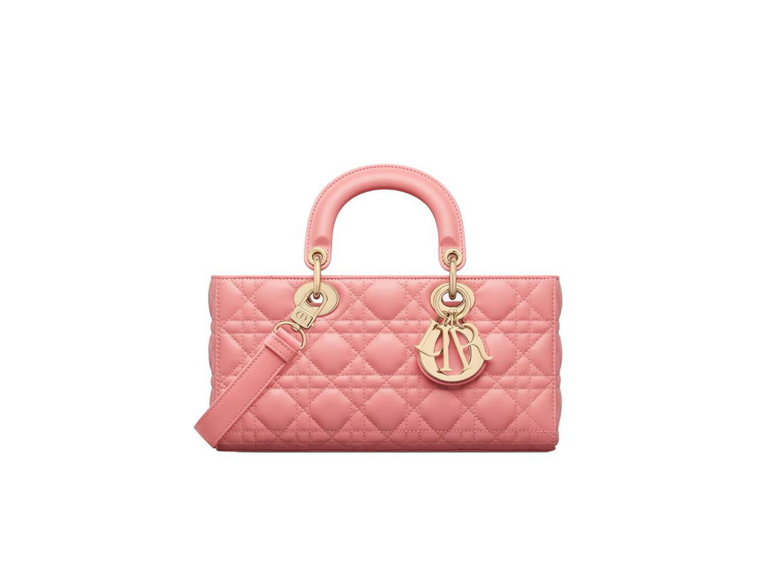 Dior Dior Medium Lady D-Joy Bag In Light Pink Cannage Lambskin With Pale Gold-Finish Metal