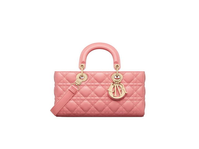 Dior Dior Medium Lady D-Joy Bag In Light Pink Cannage Lambskin With Pale Gold-Finish Metal - view 1