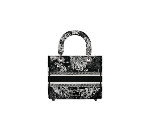 Dior Dior Medium Lady D-Lite Bag Black Toile De Jouy Zodiac Embroidery - view 2