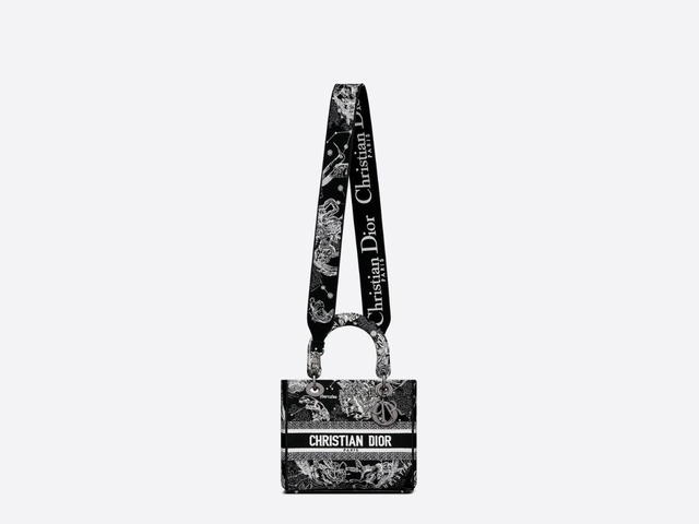 Dior Dior Medium Lady D-Lite Bag Black Toile De Jouy Zodiac Embroidery - view 3