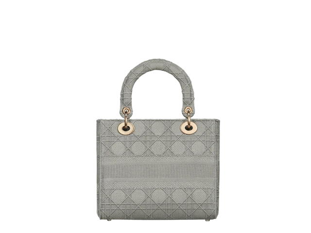 Dior Dior Medium Lady D-Lite Bag Gray Cannage Embroidery - view 2