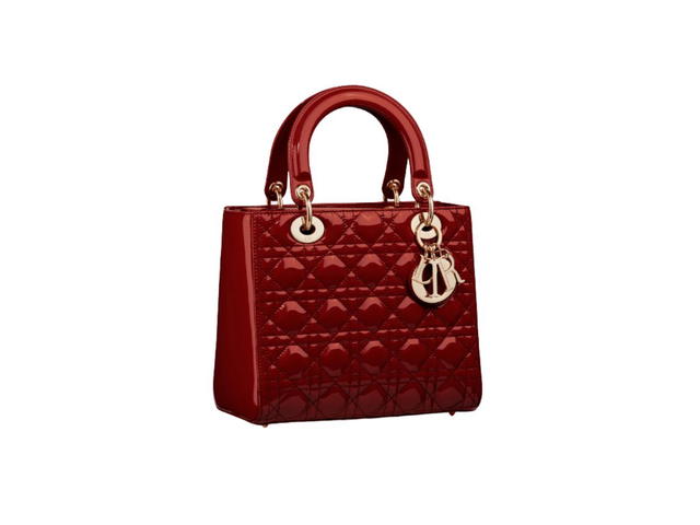 Dior Dior Medium Lady Dior Bag Cherry Red Patent Cannage Calfskin - view 2