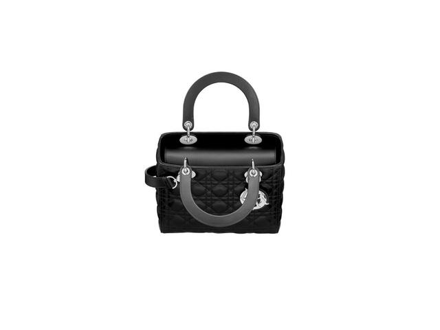 Dior Dior Medium Lady Dior Bag In Cannage Lambskin With Silver-Finish Metal Black - view 3