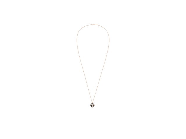 Dior Dior Medium Rose Des Vents Medallion In Pink Gold Diamond And Onyx Hardware Pink Gold - view 1