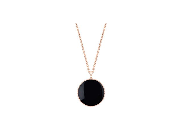 Dior Dior Medium Rose Des Vents Medallion In Pink Gold Diamond And Onyx Hardware Pink Gold - view 4
