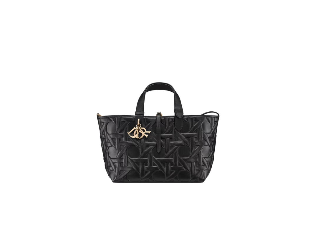 Dior Dior Medium Toujours Bag In Black Graphic Cannage Calfskin