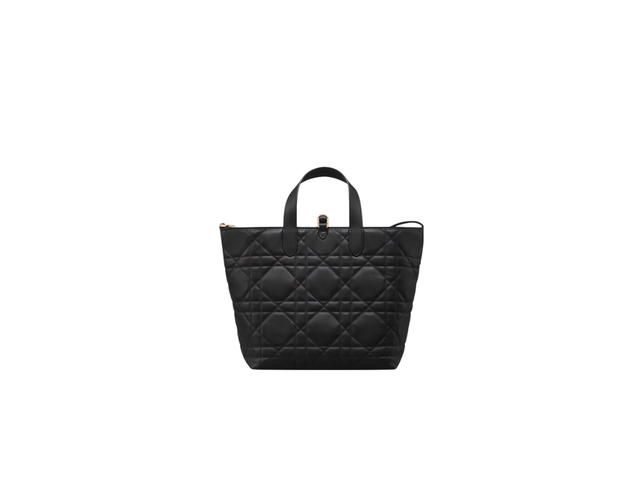 Dior Dior Medium Toujours Vertical Tote Bag In Black Macrocannage Calfskin - view 1