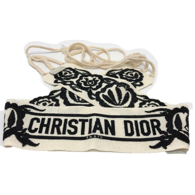 Dior Dior mexican flower belt embroidery Logo embroidery belt Canvas White/Black - view 2